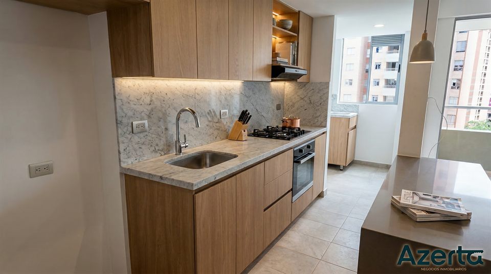 Cocina premium de inmueble en venta gestionado por Azerta